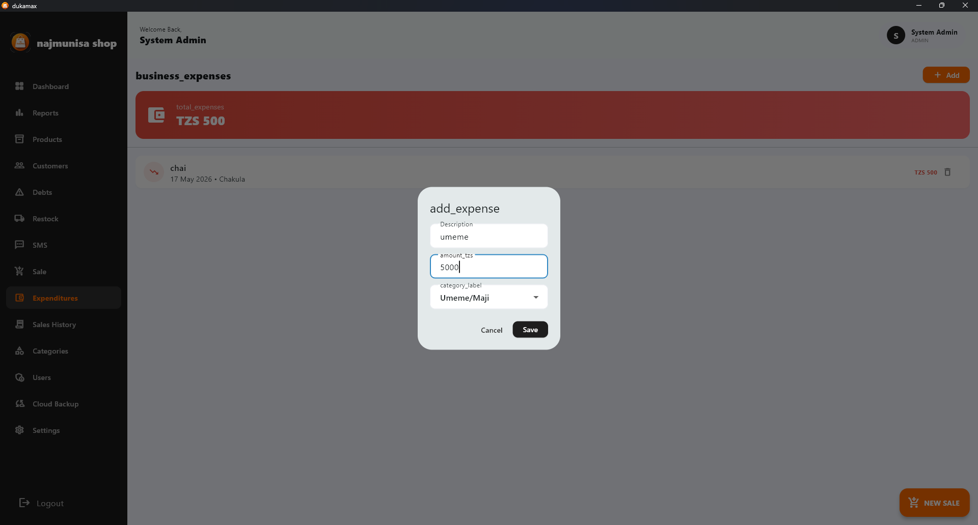 DukaMax POS expense tracking - Record and categorize business expenses, analyze spending patterns